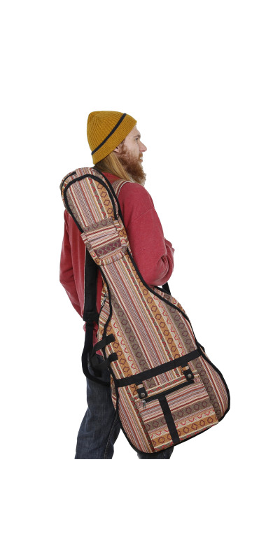 Woven Guitar Case Padded Gig Bag - Brown & Grey