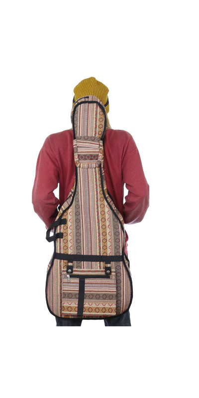 Woven Guitar Case Padded Gig Bag - Brown & Grey