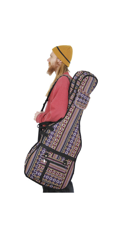 Woven Guitar Case Padded Gig Bag - Purple & Gold