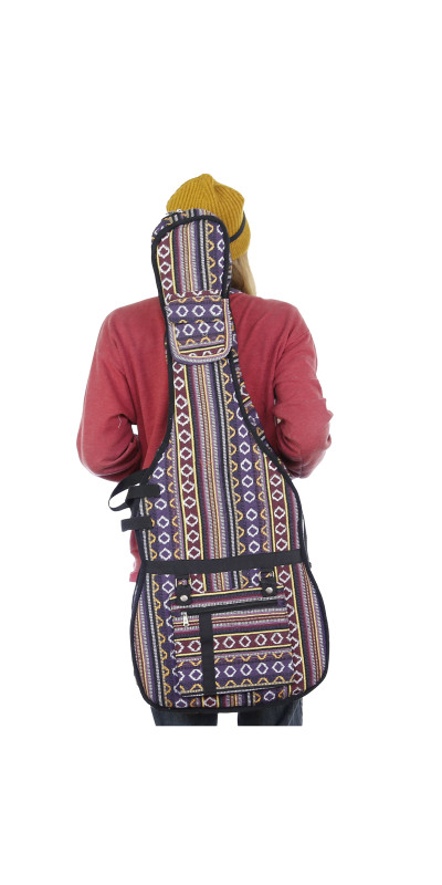 Woven Guitar Case Padded Gig Bag - Purple & Gold