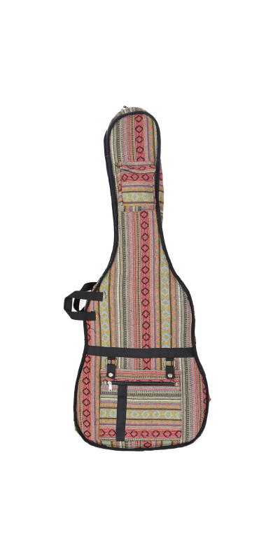 Woven Guitar Case Padded Gig Bag - Rust & Green