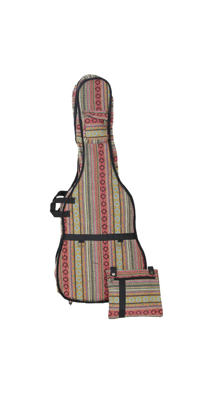 Woven Guitar Case Padded Gig Bag - Rust & Green