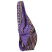 Woven Zip Top Hobo Shoulder Bag Purple/Gold 