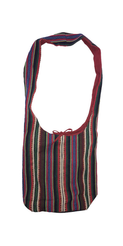Woven Zip Top Hobo Shoulder Bag Multi Stripe
