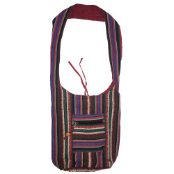 Woven Zip Top Hobo Shoulder Bag Multi Stripe
