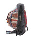 Woven Zip Top Hobo Shoulder Bag Brick Stripe 