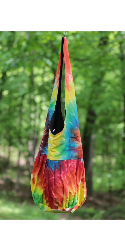Rainbow Tie Dye Zip Top Hobo Shoulder Bag
