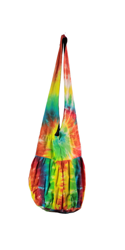 Rainbow Tie Dye Zip Top Hobo Shoulder Bag