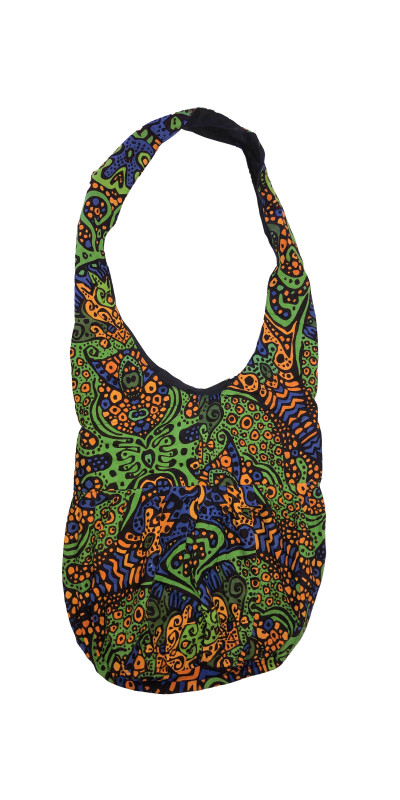 Psychedelic Burst Zip Top Hobo Shoulder Bag