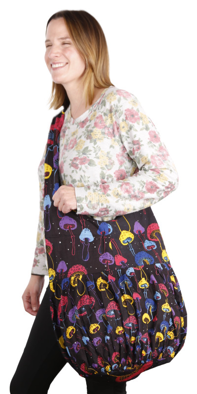 Shroom Spiral Zip Top Hobo Shoulder Bag