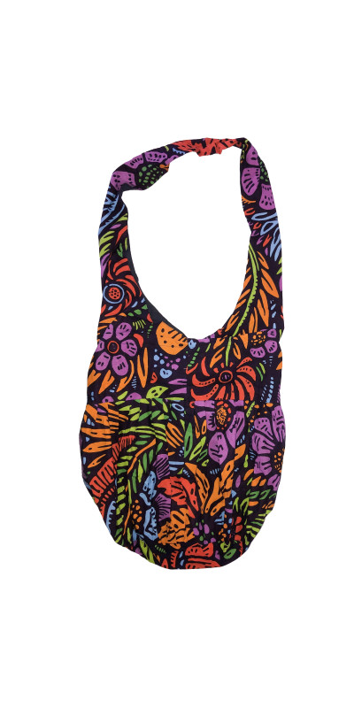 Lush Flower Zip Top Hobo Shoulder Bag