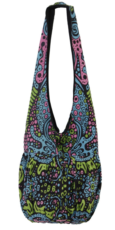 Psychedelic Zip Top Hobo Shoulder Bag