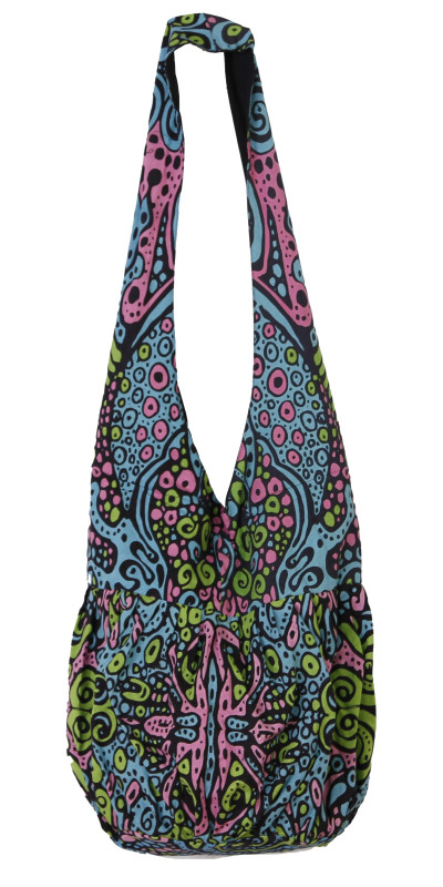 Psychedelic Zip Top Hobo Shoulder Bag