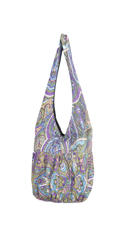 Kaleidoscope Paisley Zip Top Hobo Shoulder Bag
