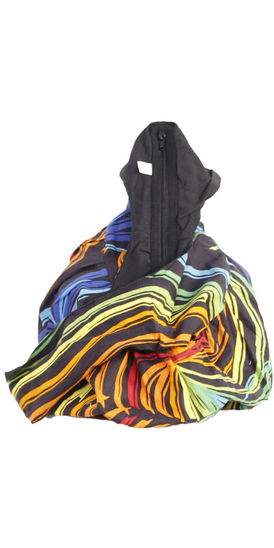 Rainbow Ripple Zip Top Hobo Shoulder Bag
