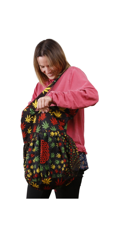 Rasta Vortex Zip Top Hobo Shoulder Bag