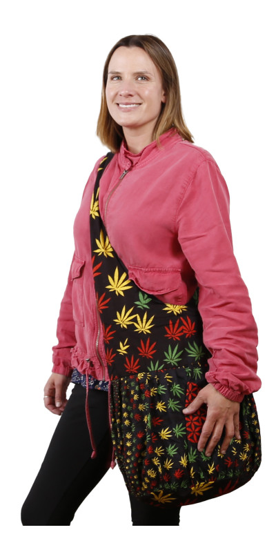 Rasta Vortex Zip Top Hobo Shoulder Bag