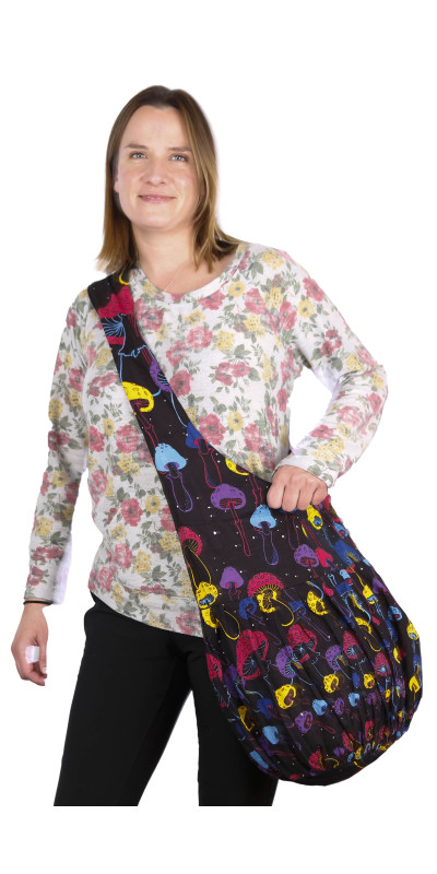 Shroom Spiral Zip Top Hobo Shoulder Bag