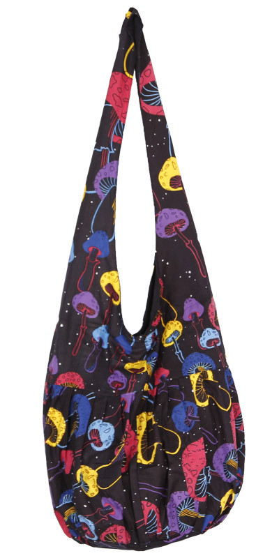 Shroom Spiral Zip Top Hobo Shoulder Bag