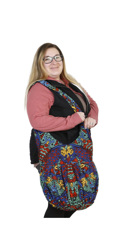 Psychedelic Burst Zip Top Hobo Shoulder Bag