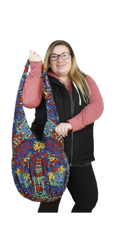 Psychedelic Burst Zip Top Hobo Shoulder Bag