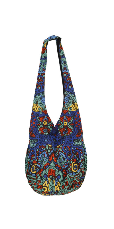 Psychedelic Burst Zip Top Hobo Shoulder Bag