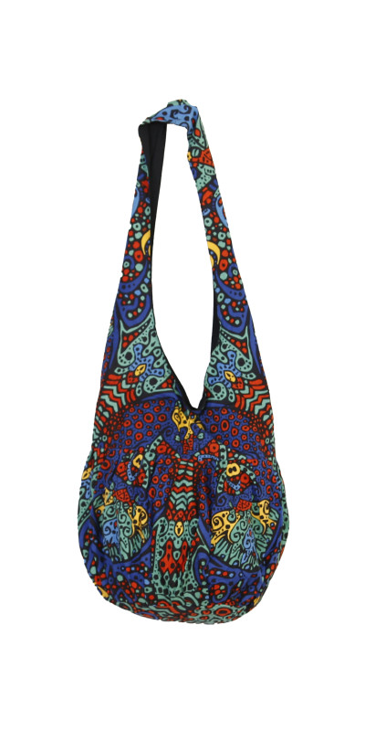Psychedelic Burst Zip Top Hobo Shoulder Bag
