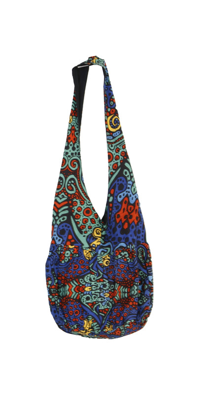 Psychedelic Burst Zip Top Hobo Shoulder Bag