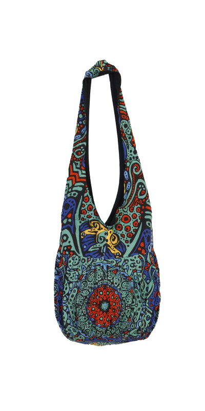 Psychedelic Burst Zip Top Hobo Shoulder Bag