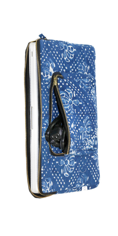 Laptop / Tablet Bag Blue Flower *CLEARANCE*