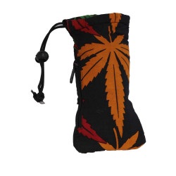 Padded Pouch  Bag - Rasta Leaf