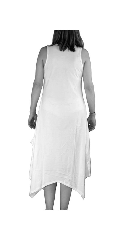 Blank White Tank Dress for Tie-Dyeing Stretchy Cotton/Lycra Blend
