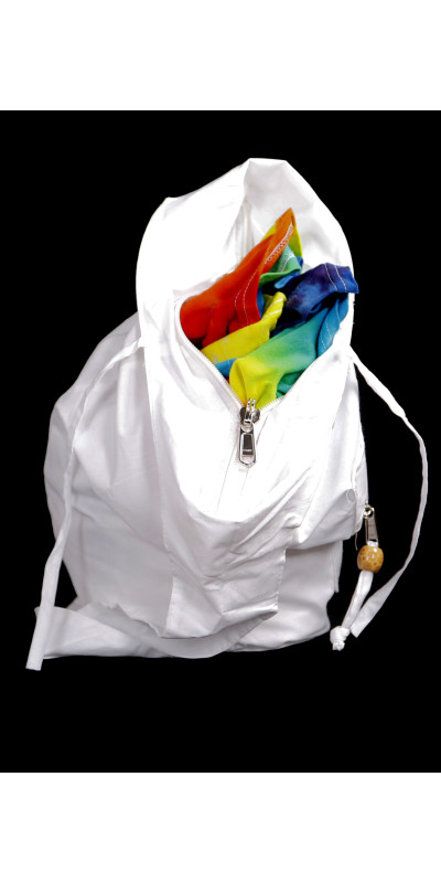 Blank White Zip Top Hobo Shoulder Bag for Tie-Dyeing