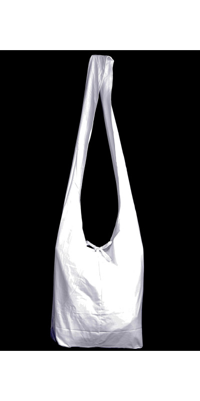 Blank White Zip Top Hobo Shoulder Bag for Tie-Dyeing