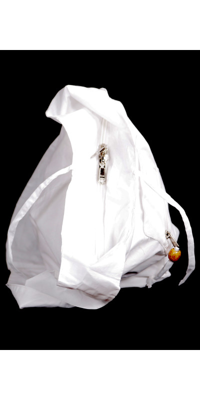 Blank White Zip Top Hobo Shoulder Bag for Tie-Dyeing
