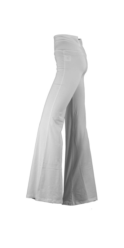 Blank White Flared Yoga Pants for Tie-Dyeing Stretchy Cotton/Lycra  Blend MD Only