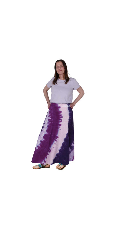 Tie Dyed Wrap Skirt Purple/Pink Spiral