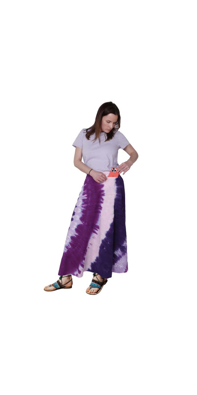 Tie Dyed Wrap Skirt Purple/Pink Spiral