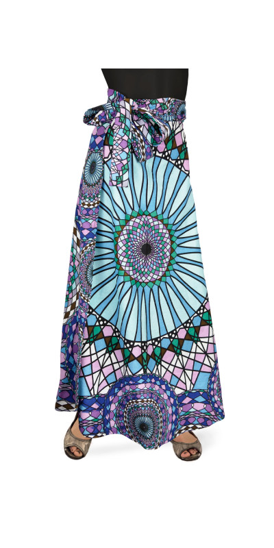 Ring Of Water Wrap Skirt with Zip Pocket