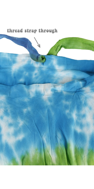 Blue & Green Tie Dye Wrap Skirt with Zip Pocket