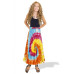 Rainbow Tie Dye Wrap Skirt with Zip Pocket 