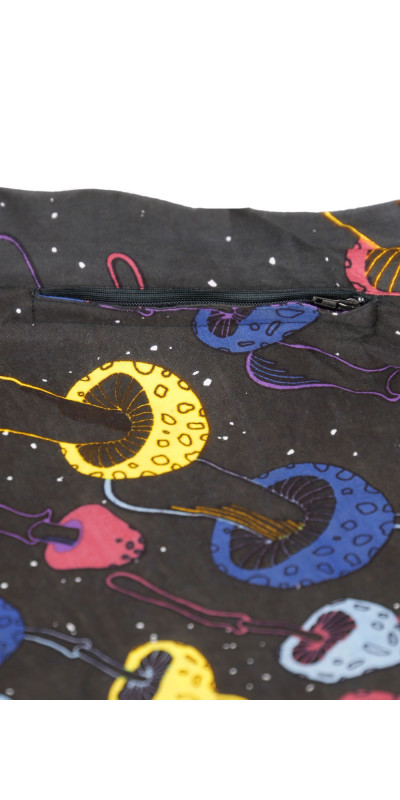 Magic Mushroom Short Wrap Skirt with Zip Pocket