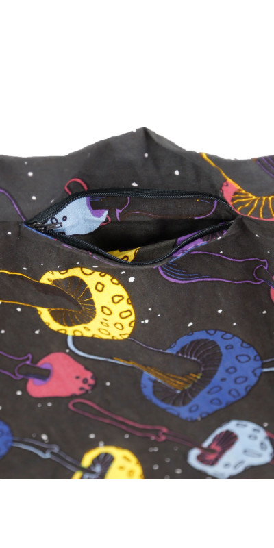 Magic Mushroom Short Wrap Skirt with Zip Pocket