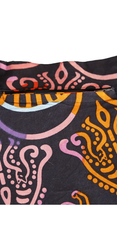 Colorful Cats Short Wrap Skirt with Zip Pocket