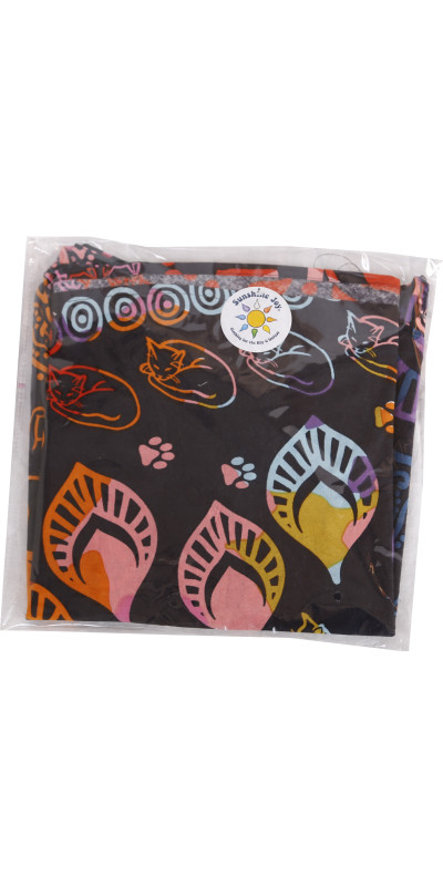 Colorful Cats Short Wrap Skirt with Zip Pocket