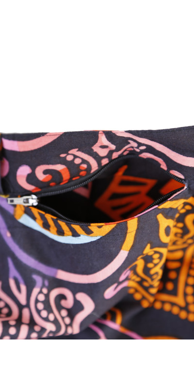 Colorful Cats Short Wrap Skirt with Zip Pocket