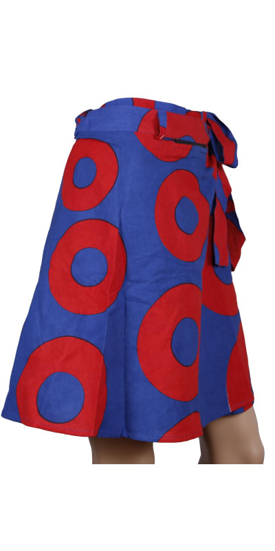 Donuts Short Wrap Skirt with Zip Pocket