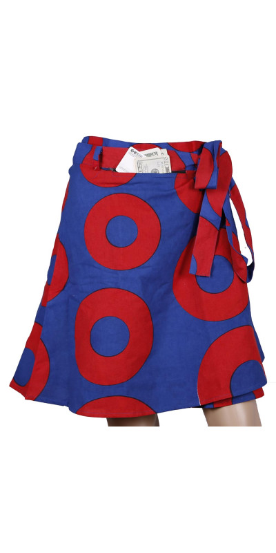 Donuts Short Wrap Skirt with Zip Pocket