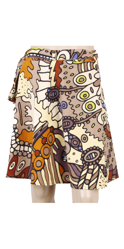 Plant Dream Short Wrap Skirt with Zip Pocket