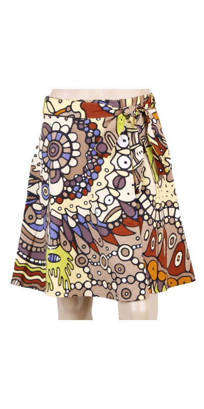 Plant Dream Short Wrap Skirt with Zip Pocket